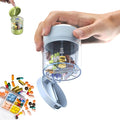 3-in-1 Travel Pill Organizer, Clutter Box Pill Organizer,Cute Pill Dispenser with 7 Large Compartments, Portable Pill Bottle Organizer with Wide Opening with Cutter (Blue)
