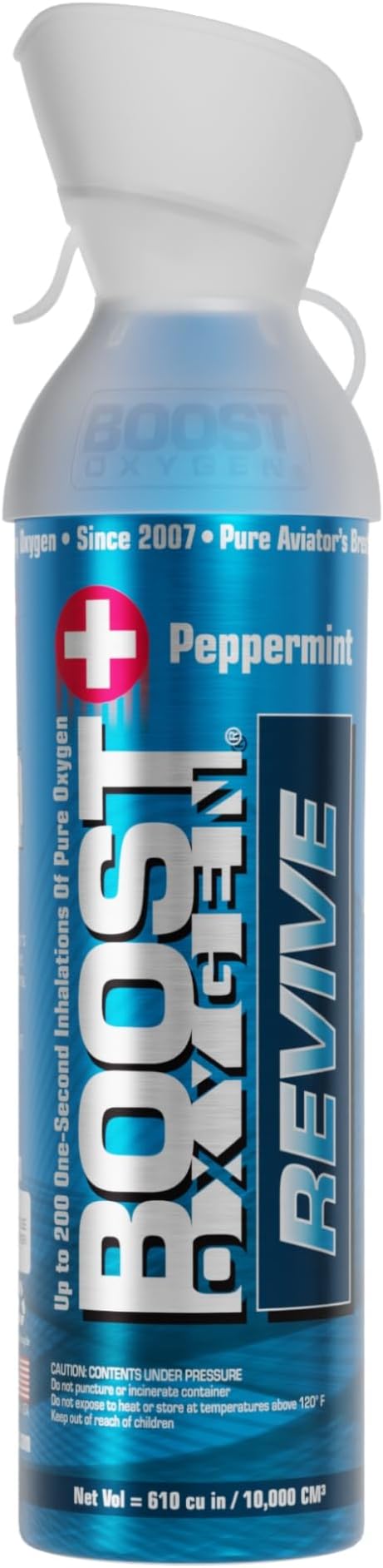 Boost Oxygen Large Revive Peppermint Aroma 10L Canister | Respiratory Support for Aerobic Recovery, Altitude, Performance & Health (1 Pack)