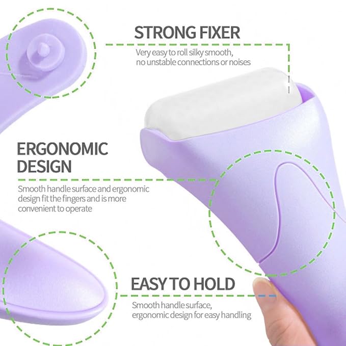 Ice Roller for Face, Face Roller-Cold Massage Stick for Cooling and Calming Puffiness Wrinkles Fine Lines - Skin Care Tools- Self Care Gifts for Women Men (Light Purple)