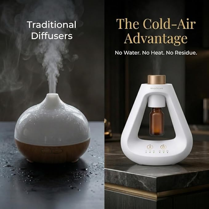 Apex Starter Set — Waterless Aromatherapy Diffuser + 2 Fragrance Oils | Cold Air Nebulizing | Cabana & My Way 0.33 fl oz| No Water No Heat | Pristine White