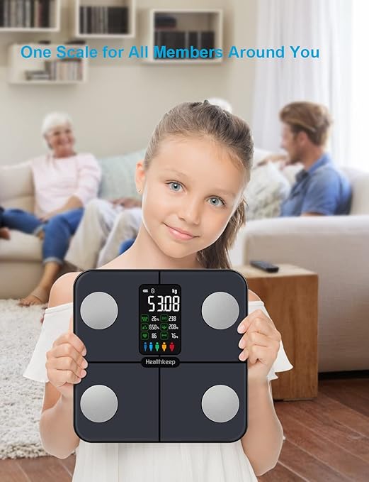 Smart Scale for Body Weight – Large Backlit Display Ultra‑Precise Bathroom Weight Scale with 15 Body Composition Metrics, App Sync Bluetooth & Multi‑User Profiles, FSA&HSA Eligible