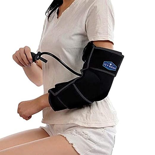 Cold Pack Compression Wrap for Elbow and Joints by Icy Wrap - Ice Pack Therapy Cryo-Cool Flexible Treatment for Injuries, Aches, Swelling, Sprains, Inflammation, Post Surgery Recovery
