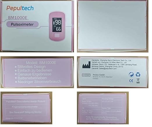 Pink Fingertip Pulse Oximeter,Blood Oxygen Saturation Monitor for Kids Adults, High Accuracy O2 Meter for All Skin,Battery and Lanyard Included (Pink)