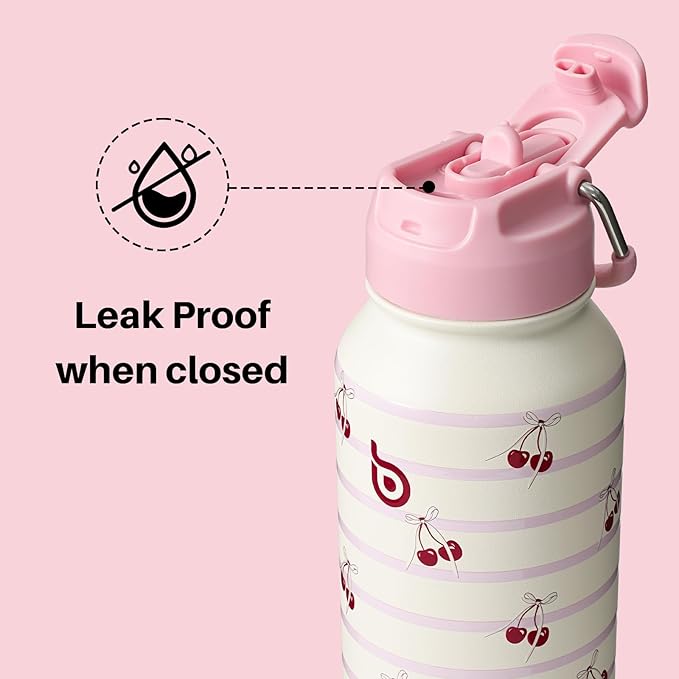 BOTTLE BOTTLE 32oz Insulated Water Bottle Stainless Steel Sport Water Bottle with Straw Dual-use Lid Design for Gym with Pill Box