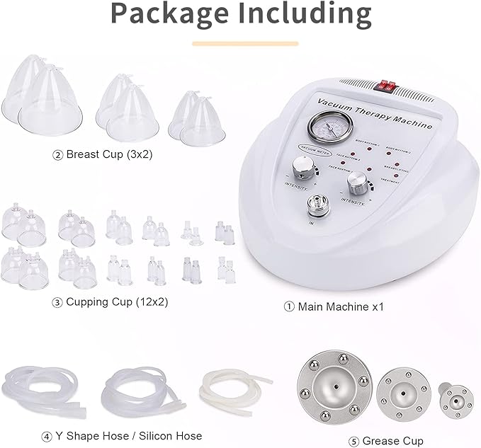 Yofuly Vacuum Therapy Machine, Multifunctional Vacuum Therapy Cupping Machine, Vacuum Cupping Machine with 30 Vacuum Cups and 3 Gua Sha Handles | 0-70 cmHg