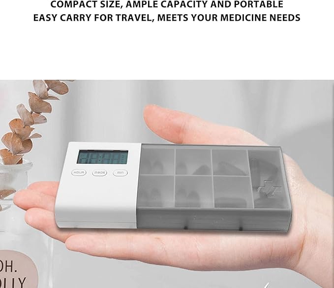 Electric Pills Organizer, USB Rechargeable Digital Tablet Box Storage Case with 5 Sets Alarm Reminder for Travel Dispenser