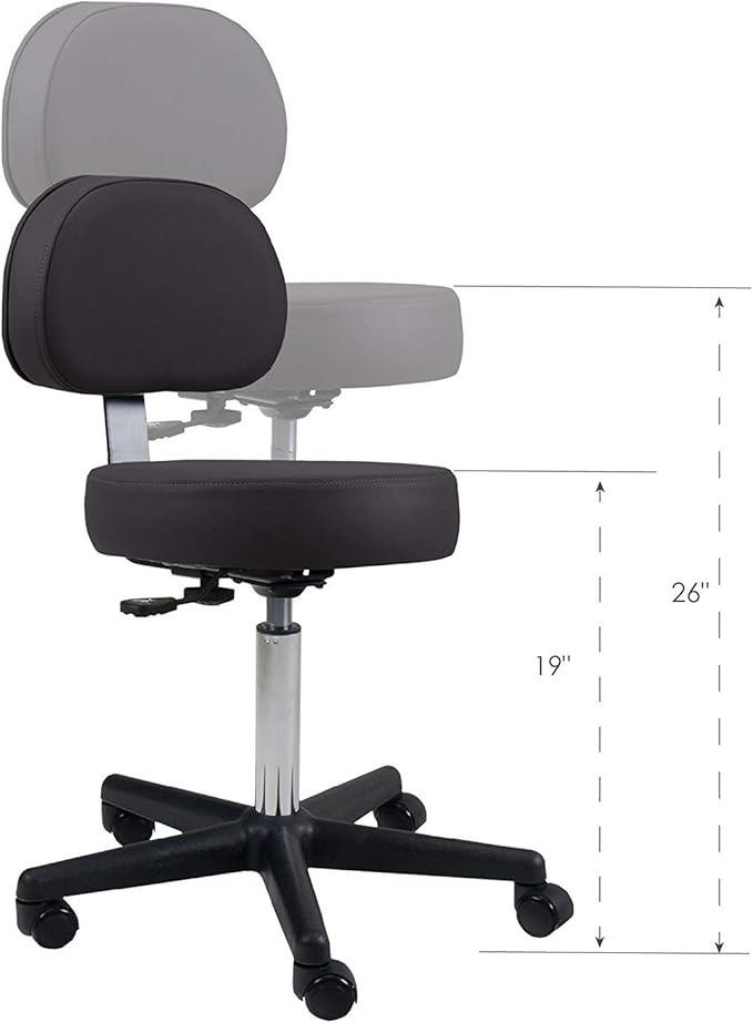 EARTHLITE Pneumatic Massage Salon Drafting Stool - No Leaking (vs. Hydraulic), Adjustable, Rolling, CFC-Free / Medical Spa Facial Chair