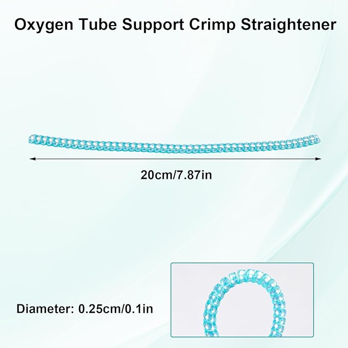 10 Pack Oxygen Tube Support Crimp Straightener for Oxygen Concentrator Machine, Oxygen Tubing Support for Oxygen Concentrator Oxygen Tank Oxygen Hose Nasal Cannula Oxygen Accessories (Radiant Blue)
