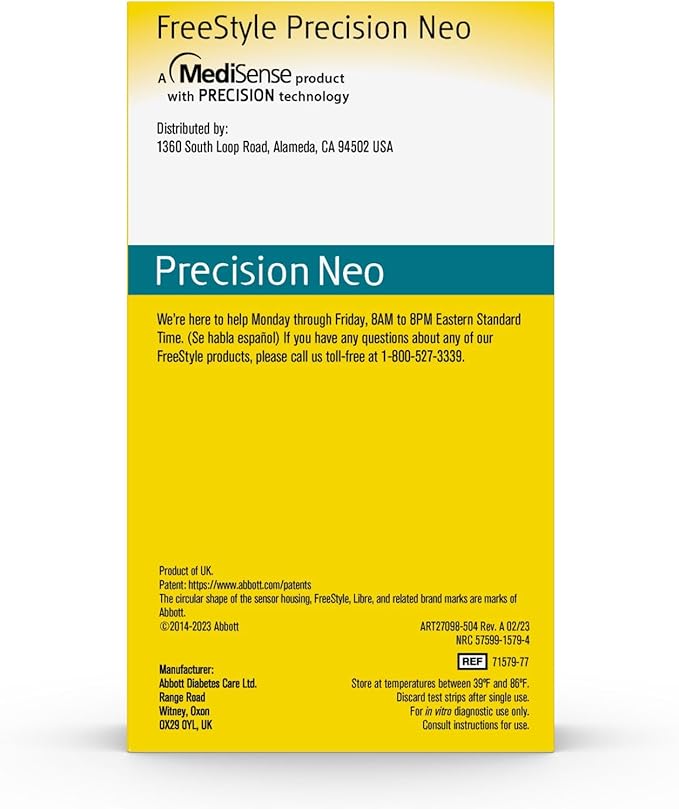 Freestyle Precision Neo Blood Glucose Test Strips, 50 Strips