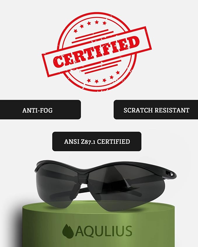 Aqulius 3pk Shooting Glasses - Safety Glasses - Eye Protection for Shooting Range, Tactical Shooting Goggles