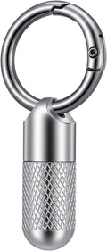 Small Pill Case Keychain Micro Keychain Pill Holder Mini Waterproof Metal Emergency Medicine Organizer Container Portable Carabiner Clip Medicine Bottle for Outdoor Camping Travel Purse Pocket