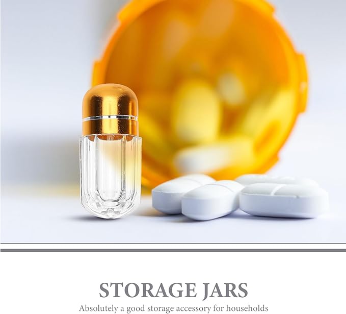 Pill Bottles 20pcs One Capsule Bottle Clear Plastic Container Plastic Container with Lid Medicine Capsule Empty Candy