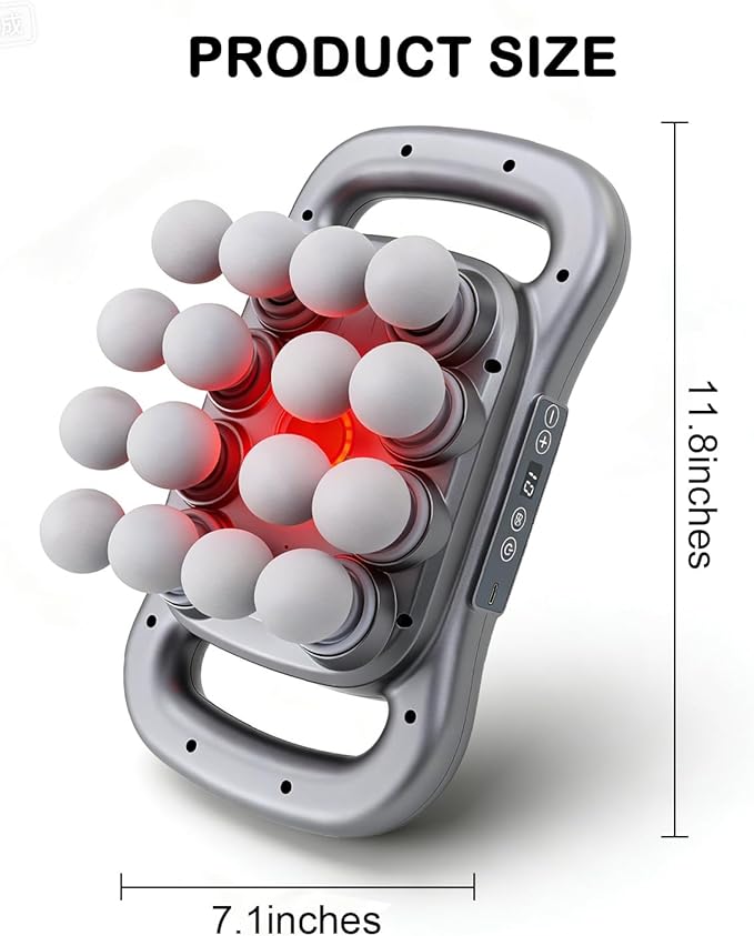 16 Head Massage Gun Set - Deep Tissue Percussion Massager with 9 Modes&Levels with Red Light Therapy,for Body,Back,Shoulders,Neck,Legs,Foot,Massage Gun deep Tissue,Best Gift for Women,Men,Mom and Dad