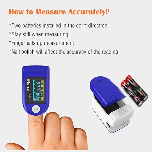 Fingertip Pulse oximeter fingertip with Plethysmograph and Perfusion Index, Portable Blood Oxygen Saturation Monitor for Heart Rate and SpO2 Level, O2 Monitor Finger for Oxygen,Pulse Ox,Oximetro