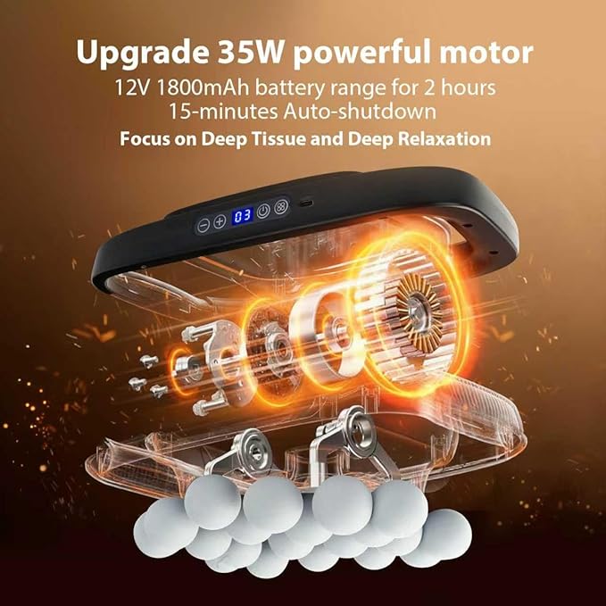 20 Head Massage Gun,More Powerful than 16 Head Massager,Deep Tissue Massager Gun with 3 Modes & 30 Levels, Muscle Massager for Pain Relief,Back Massager,Handheld Massager for Back,Neck,Shoulder