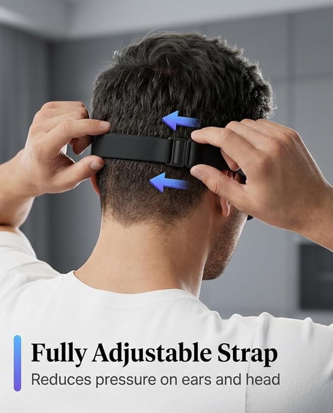 Eye Masks for Sleep Light Blocking: Lightweight 3D Contoured Sleep Mask for Men - Zero Pressure Blindfold Airplane Travel Essentials - Perfect for Night Shift Meditation College Dorm (Black)