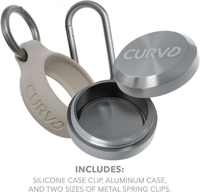 CURVD Premium Carrying Case - Durable Travel Keychain Container, Small Waterproof Holder for Earplugs, Pills, Coins Compatible with Loop, Eargasm & Vibes, or Compact Mini Purse Pill Box (2 Pack)
