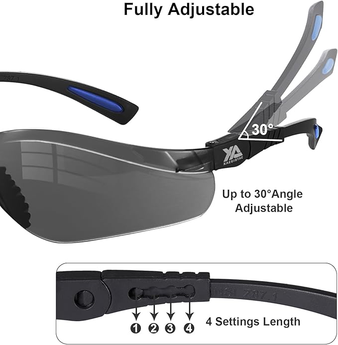 xaegistac Shooting Glasses Anti-fog Shooting Range Eye Protection, Adjustable Safety Glasses with Zipper Hard Case