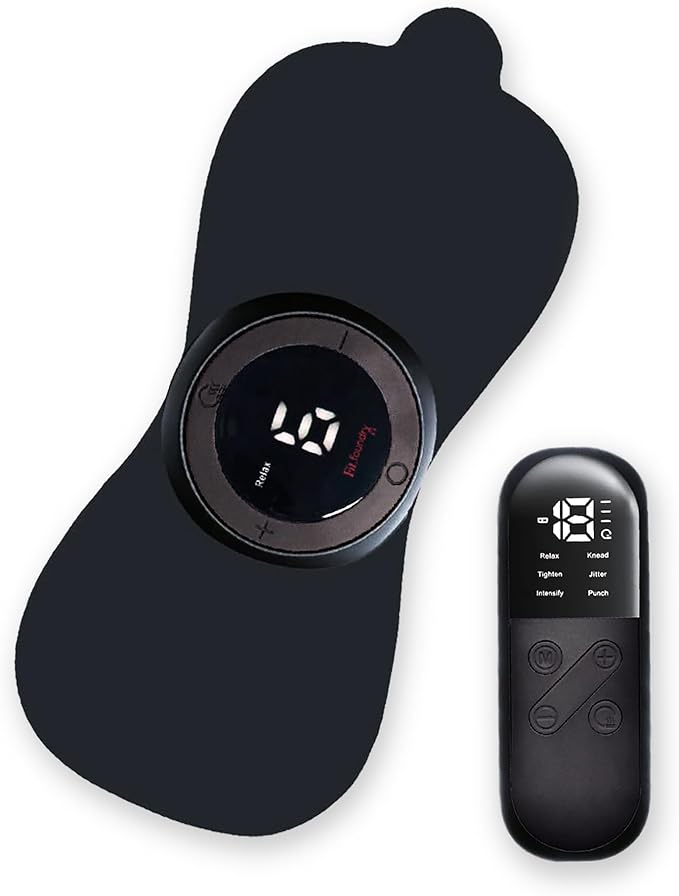 Wearable Relief Pad - Drug-Free Pain Relief with Heat & Vibration, 3 Heat Levels, 6 Massage Modes - Portable & Discreet for On-The-Go Use with Remote Control