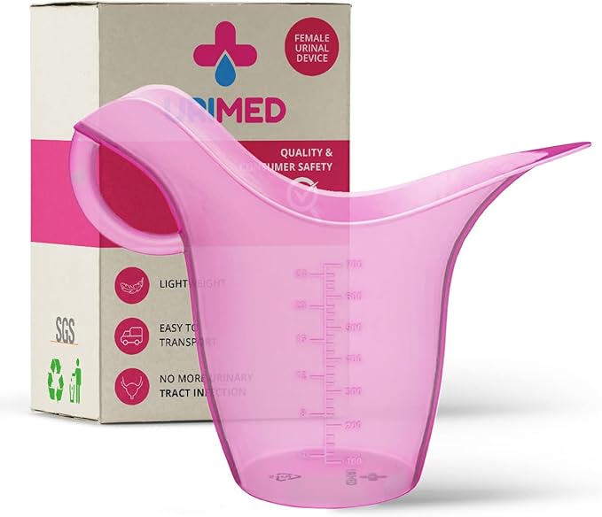 Female UTI Urinal - Spill Proof Urinal for Women - Portable Pee Funnel & Bedpan – Stand or Sit – Ideal for Travel, Bedridden, Post-Surgery, Pregnancy & Incontinence
