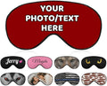AMAPARK Personalized Sleeping Eye Mask for Wedding Birthday Anniversary Party Design Your Own Sleep Masks Add Photo Text Logo Customized Funny Gift, Dark Red