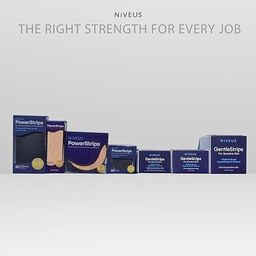 Niveus Gentle Silicone Tape Strips - Dentist Developed, Clear Soft Perforated Silicone Adhesive, FSA HSA Approved, for Sensitive Skin (1 Blue Tape Roll)