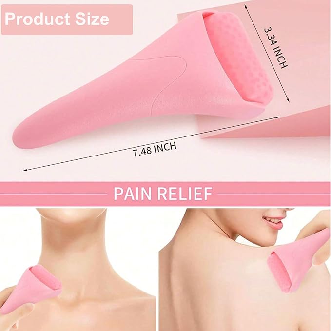 Ice Roller for Face, Face Roller - Cold Massage Stick for Cooling and Calming Puffiness, Wrinkles, Fine Lines - Skin Care Tools - Self Care Gifts for Women and Men (Nude Pink)