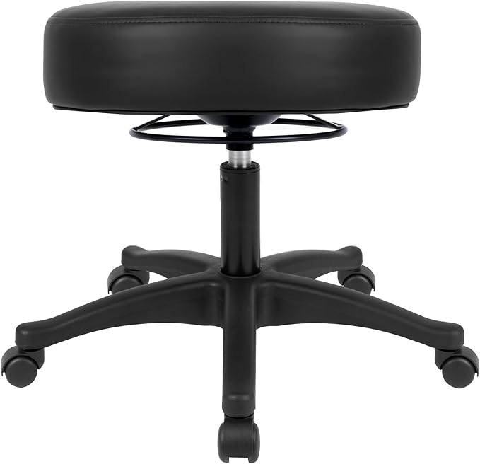TAKE UR SEAT® All-Purpose Stools with Adjustable Seat and Easy Clean Performance Fabrics for Cleanroom Lab Medical Office Classroom Shop Garage Spa Massage Tattoo (17" Black)