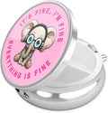 Nipichsha Pill Box, Small Pill Case for Purse & Pocket, Cute Travel Medicine Organizer, Portable Medicine Container Holder to Hold Vitamins, Medication, Fish Oil & Supplement, Pink Pretty Elephant