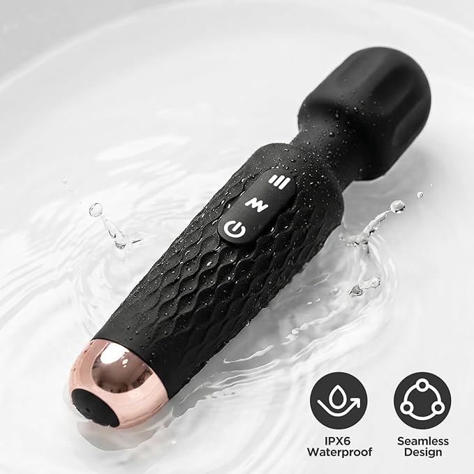 Personal Massager - 4H Max Runtime & Ultra-Quiet - Waterproof - 20 Modes 8 Speeds for Deep Tissue Back Massage, Post-Workout Recovery and Neck Muscle Relaxation（LX-Blcak）