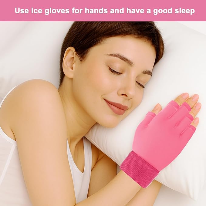 Finger Arthritis Compression Hand Ice Pack Gloves for Pain Relief, Adjustable Wrist Ice Pack for Hot & Cold Therapies, Reusable Gel Finger Ice Glove Sleeve tfor Tendinitis, Carpal Tunnel (Gray)