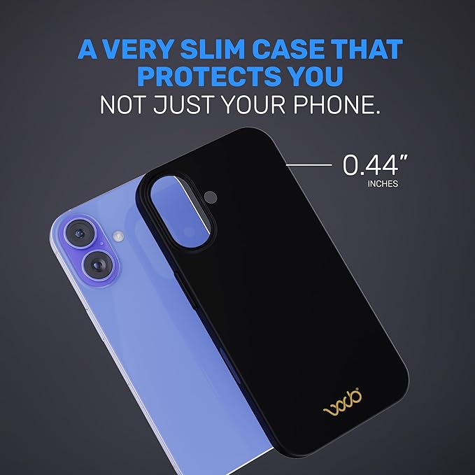 WAVEBLOCK EMF Protection Silicone iPhone Case, Radiation Blocker Cell Phone Case, 5G Shield Reduction, Lightweight, USA Patented and Tested in FCC Lab, iPhone 16 Black