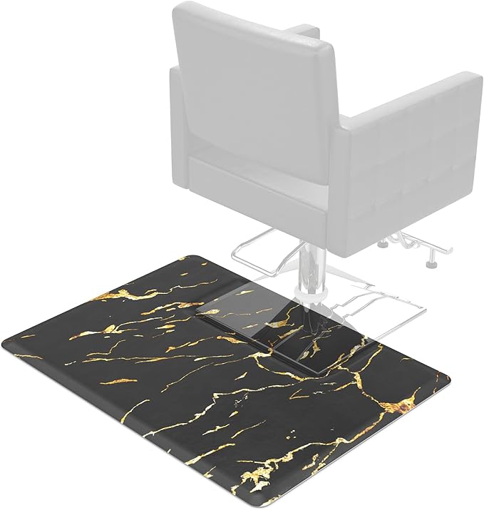 OmySalon Salon Mat for Hair Stylist Anti Fatigue, 3 ft. x 4 ft. Comfort Barber Floor Mat with Square Base, Salon Chair Matt Hairdresser Standing, Anti-Slip Easy Cleaning