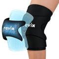 REVIX 3D Knee Ice Pack Wrap, Flexible Ice Compression Knee Sleeve with Innovative Dual-layer Gel, Reusable ice sleeve for knee, Cold Therapy for Knee, Elbow & Calf (M)