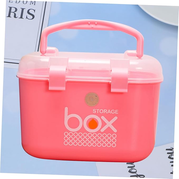 Portable Multi-Functional Medicine Storage Box for Home Office and Travel Lightweight Design for Easy Organization of Pills and Bottles Color