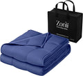 ZonLi Weighted Blanket for Adults (60"x80", 20lbs, Dusk Blue) Queen Size High Breathability Cooling Heavy Blanket, Soft Material with Premium Glass Beads, All-Season, Easy Care