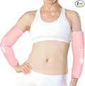 Suzzipad 2 Pack Extended-Length Elbow Ice Pack for Pitchers, Flexible Arm ice Pack Sleeve, 360° Reusable Gel Wrap for Upper Arm, Wrist, Shin Splint, Tendonitis and Golfers Relief, Pink, Medium