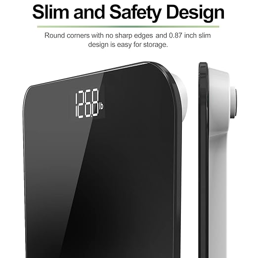 RENPHO Scale for Body Weight, Mechanical Bathroom Weighing Scale, Highly Accurate & Measures Weight up to 400 lb/180kg, Batteries Included, 10.2"/260mm, Black-Core 1S
