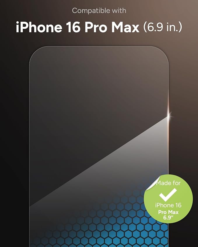 ZAGG XTR4 Screen Protector for iPhone 16 Pro Max - 11x Stronger Tempered Glass, Blue Light Filtration, Anti-Reflective Technology, Graphene Reinforced, InvisibleShield, Easy Dust-Free Installation | 11x Stronger, Tempered Glass, Graphene Reinforced, In...