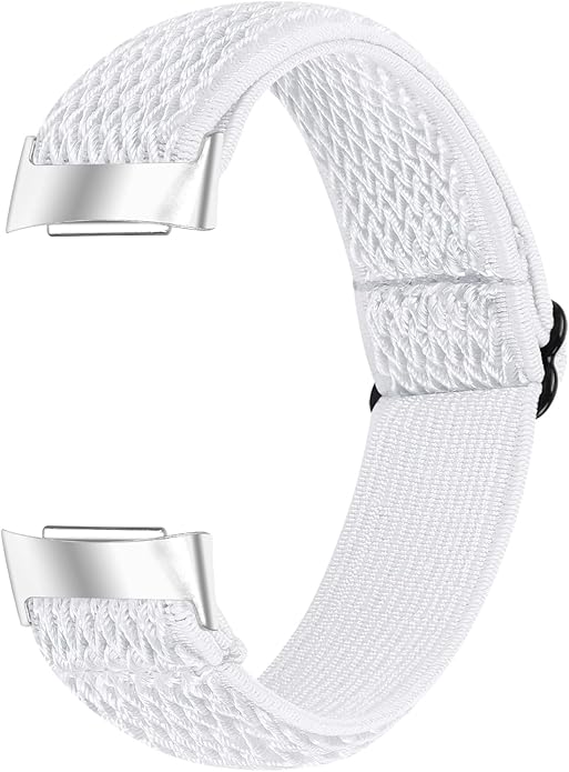 Lijinlan Nylon Band Compatible with Fitbit Charge 5 Advanced Fitness & Health Tracker, Elastic Woven Strap Stretchable Wristband Watch Bands Replacement for Charge 5 for Women Men
