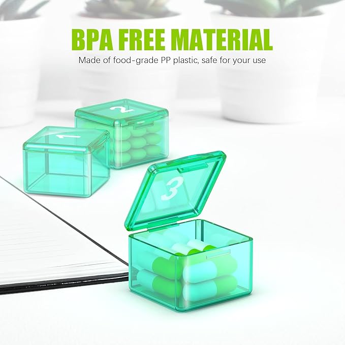 Monthly Pill Organizer Once a Day - 30 Day Pill Organizer Box - Easy to Open - Large Compartments Portable Case for Travel, Month Pill Cases Medicine Organizer for Vitamin (Green)