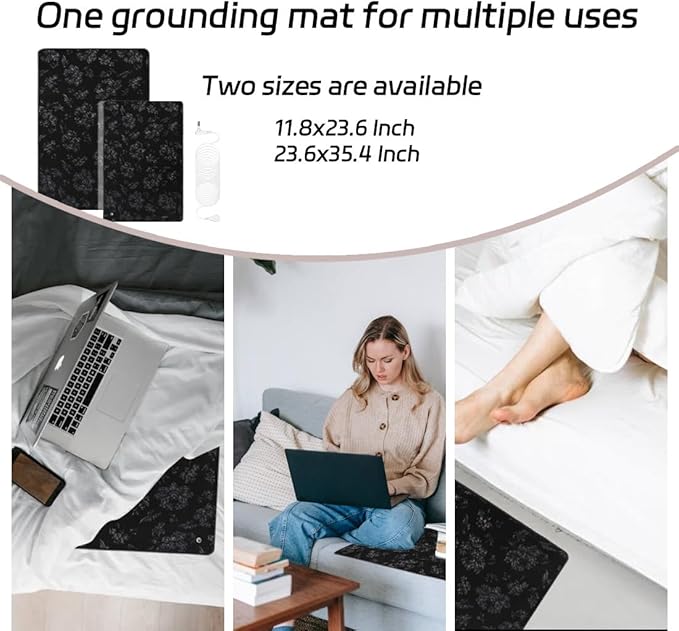 Grounding Mat 11.8x23.6 Inch Grounding Mats Universal Earth Connected Pad Grounded Feet,Desk,Laptop Mat,Pet Pad