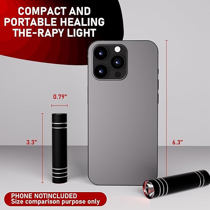 Red Light Therapy Device for Joint and Muscle, 660nm&850nm LED Lights Therapy Wand, Portable Infrared Light Therapy Torch, Near Infrared Light for Body, Face, Neck, Back,Knee (Black)