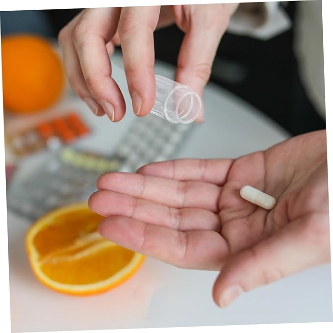 Pill Bottles 20pcs One Capsule Bottle Clear Plastic Container Plastic Container with Lid Medicine Capsule Empty Candy