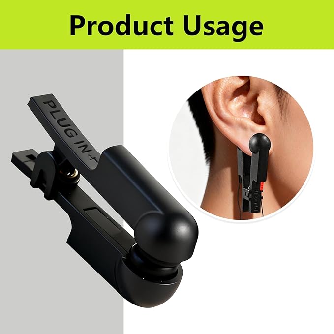 Ear Clip Electrodes,Rubber Ear Clip Accessories Compatible for Tens 7000,(Black)