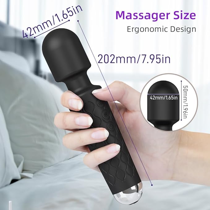 Manual Back Personal Massager - Cordless Massager Stick - Quiet Handheld Body Massager - Deep Tissue Back Massager for Muscle Recovery Pain Relief for Shoulders, Legs, Neck-20 Modes & 8 Speeds