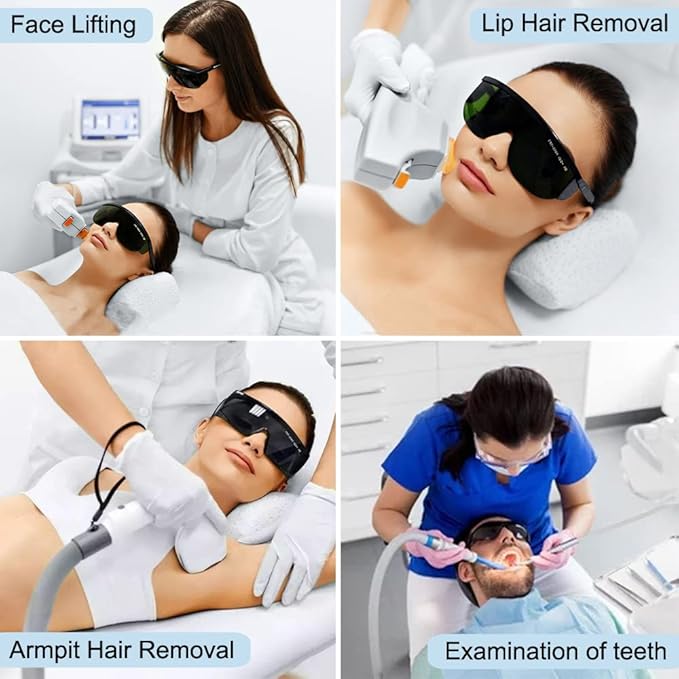 mozeeda IPL 190nm-2000nm Laser Safety Glasses, Red Light Therapy Goggles For Laser Cosmetology Operator Eye Protection And Laser Hair Removal Treatment