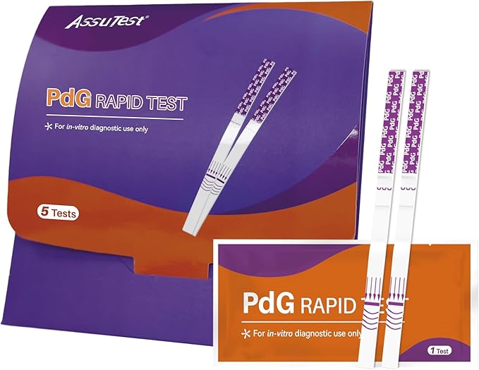 PdG Test Strips for Women 5 Packs, Up to 96% Detection Accuracy, Professional-Grade & Lab-Tested Precision, At-Home Fertility Ovulation Test, Progesterone Urine Test, Individually Wrapped