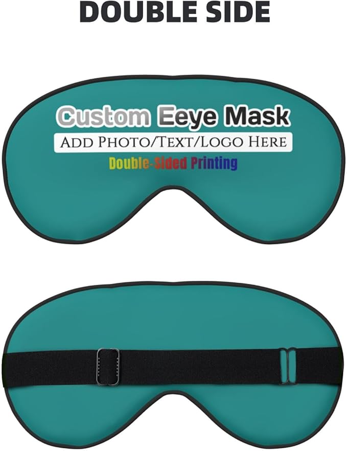 Custom Eye Mask,Add Your Image Text Personalized Sleep Shade Soft Blindfold Eyemask Blackout Eye Cover with Adjustable Strap for Sleep,Travel,Nap Tropical Blue