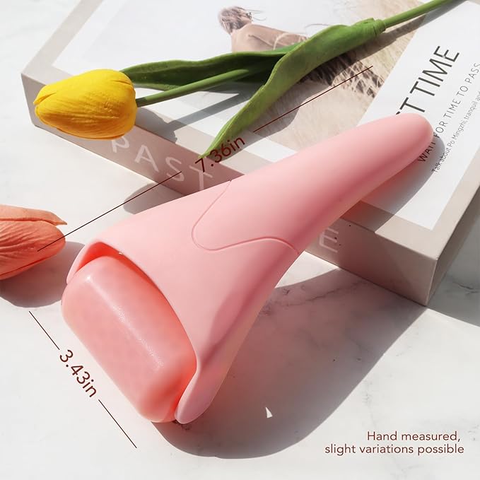 huefull Ice Roller for Face, Skin Care Set ，Spa Gifts for Women,Skin Care Wrinkle Remover for Face Massager Roller & Self Care Gifts for Woman (Pink)